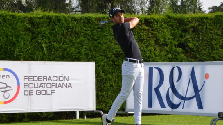 José Andrés Miranda, durante el Quito Open de Golf, el 5 de mayo de 2022.
