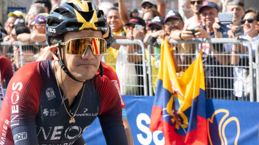 Richard Carapaz después de la Etapa 12 del Giro de Italia, el 19 de mayo de 2022.