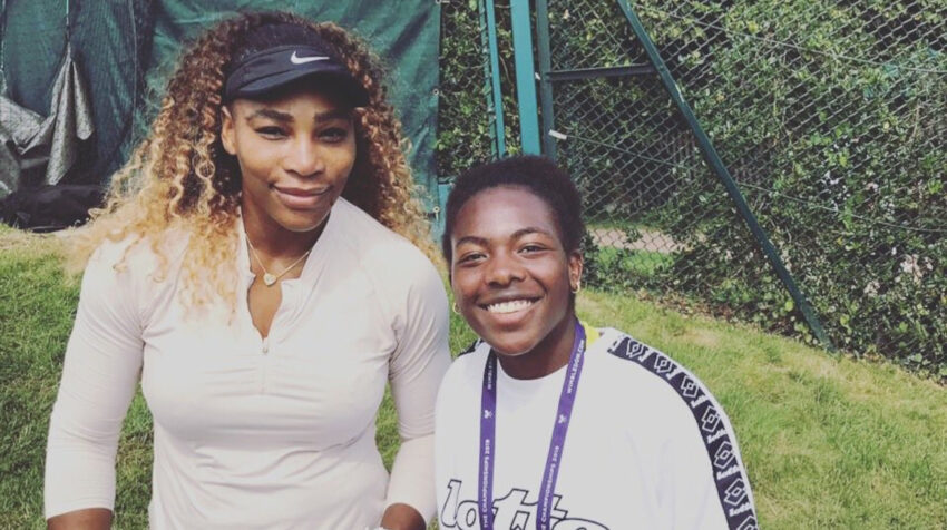 Mell Reasco, con Serena Williams en Wimbledon, en 2019.