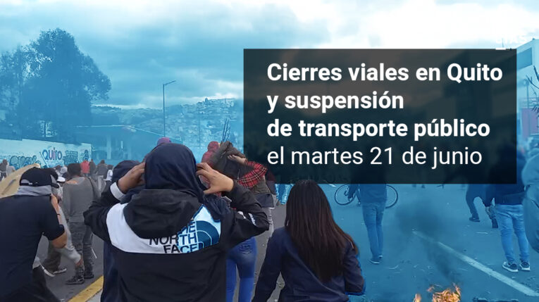 Manifestaciones provocan suspensión del transporte público y cierres de vías en Quito