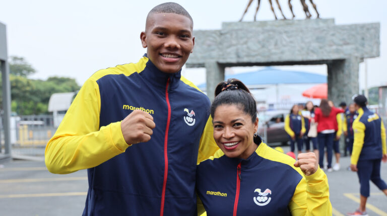 Gerlon Congo y Alexandra Escobar, los abanderados de Ecuador para los Juegos Bolivarianos de Valledupar.