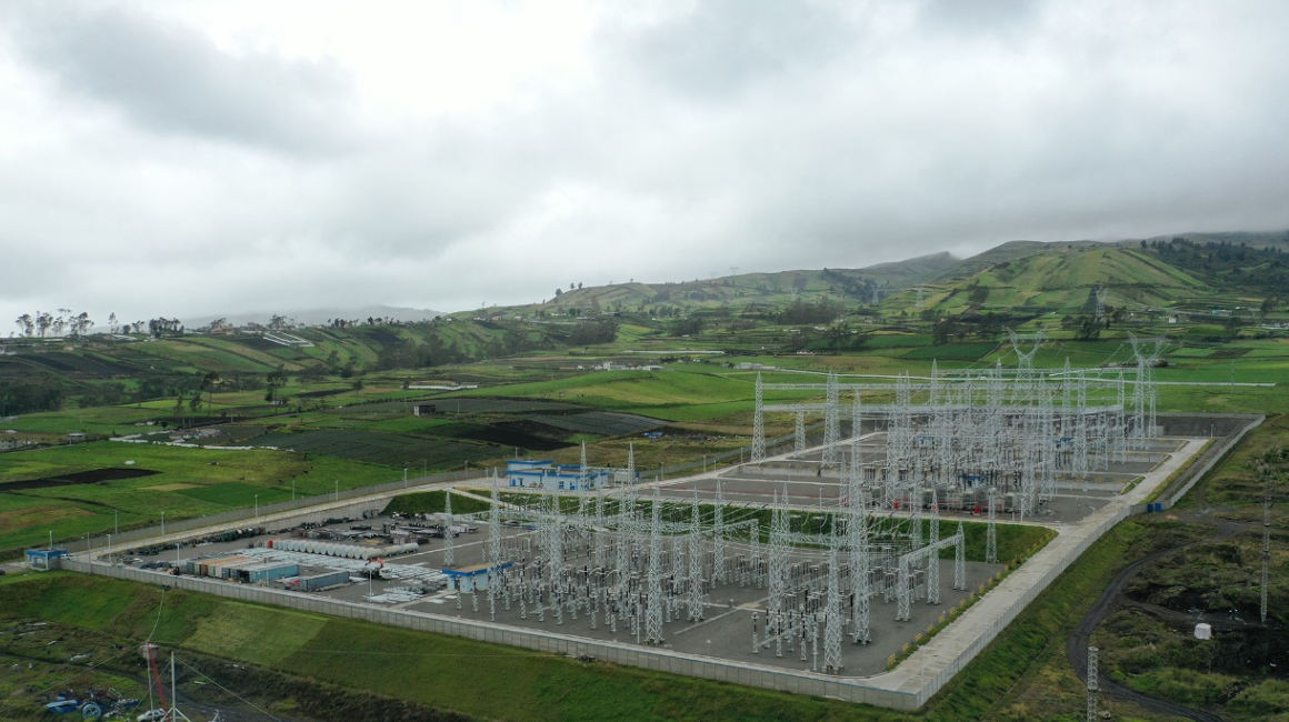 Vista panorámica de la subestación eléctrica de Tisaleo, en Tungurahua, el 30 de junio de 2022.