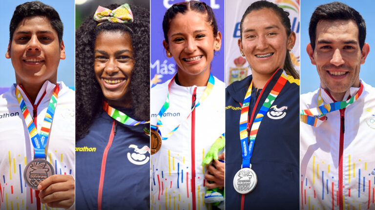 David Farinango, Anahí Suárez, Karla Jaramillo, Miryam Núñez y Esteban Enderica ganaron medallas en los Juegos Bolivarianos.