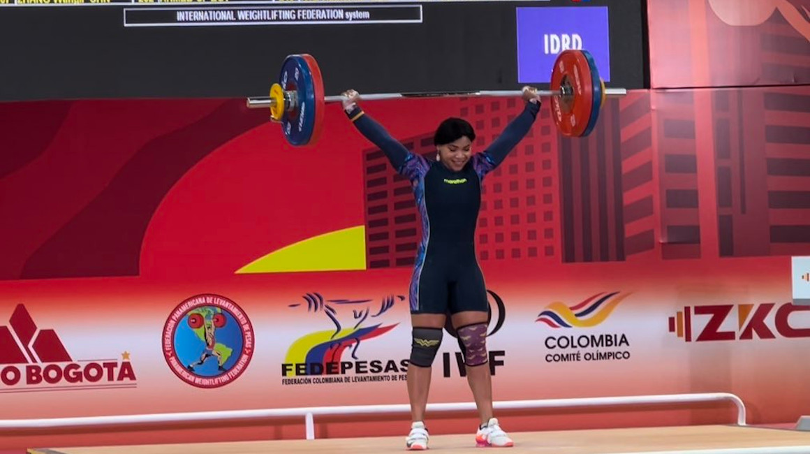 La ecuatoriana Angie Palacios, durante su participación en el Campeonato Panamericano de Pesas, el miércoles 27 de julio de 2022.