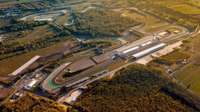 Imagen aérea del autódromo de Hungaroring, pista de la Fórmula 1 en el Gran Premio de Hungría.
