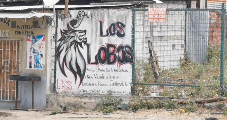 Grafiti pintado en una de las paredes del sector Cooperativa San Francisco en Pascuales, 18 de julio de 2022.