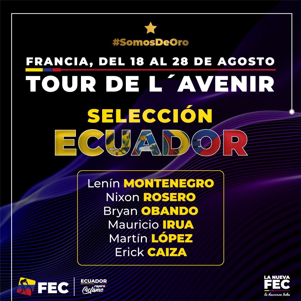 Nómina de Ecuador para el Tour de l'Avenir 2022. 