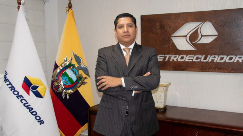 Hugo Aguiar cuando fue designado gerente General de Petroecuador, el 18 de agosto de 2022.