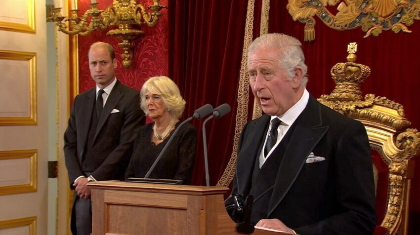 Carlos III, rey de Inglaterra, en su proclamación oficial como monarca, Londres, 10 de septiembre de 2022. 