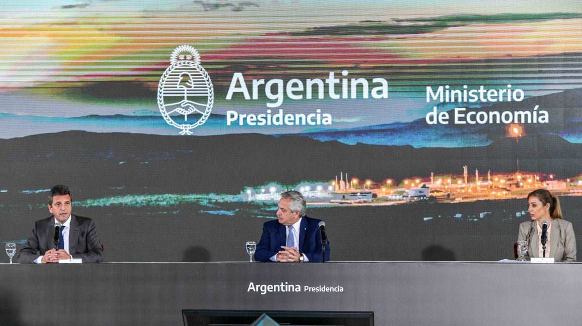 El ministro de economía de Argentina, Sergio Massa, con el presidente de Argentina Alberto Fernández, el 15 de septiembre de 2022
