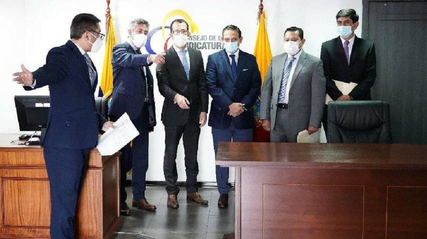Autoridades del Consejo de la Judicatura recorrieron las que serían las nuevas instalaciones de las unidades anticorrupción, el 4 de marzo de 2022.