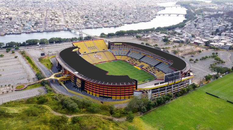 Imagen panorámica del estadio Banco Pichincha, donde se jugará la final de la Copa Libertadores, el 29 de octubre de 2022. 