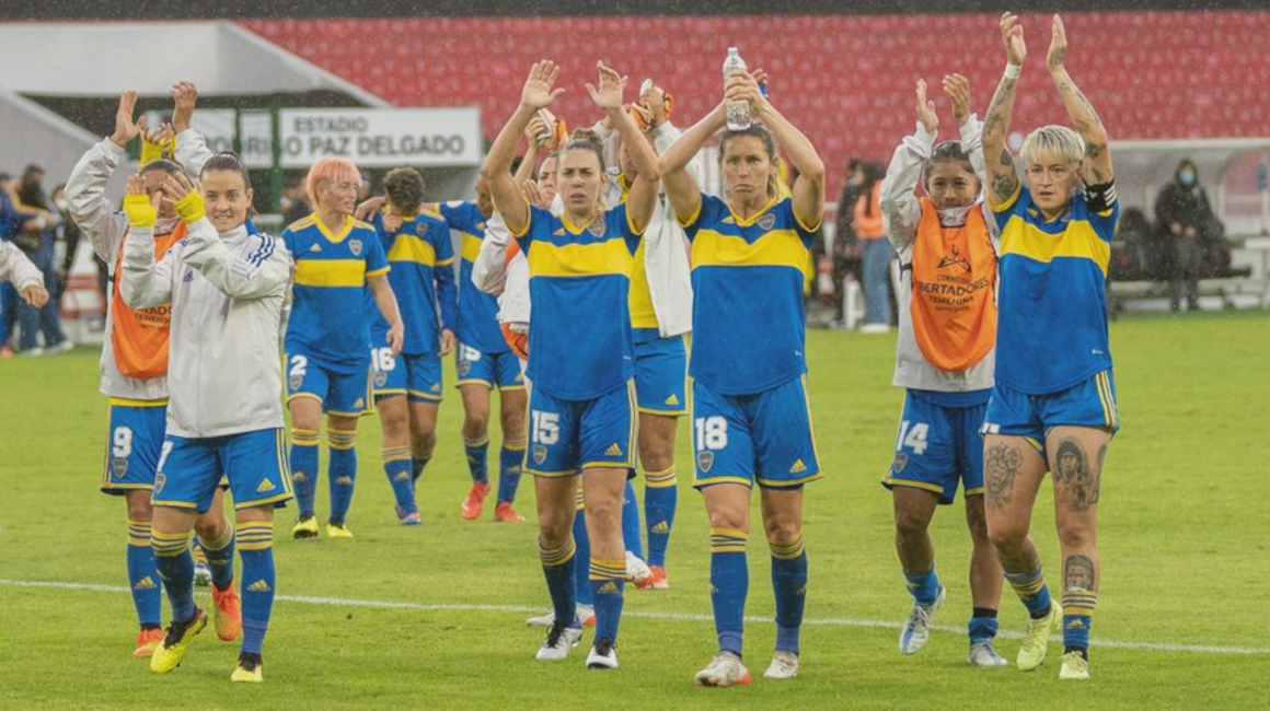 Las jugadoras de Boca celebran en el partido ante Ñañas, el 16 de octubre de 2022.