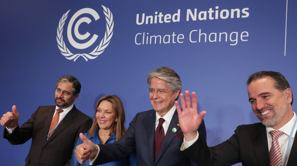El presidente Guillermo Lasso en la Cumbre de Cambio Climático de Naciones Unidas, en Glasglow el 1 de noviembre de 2021.
