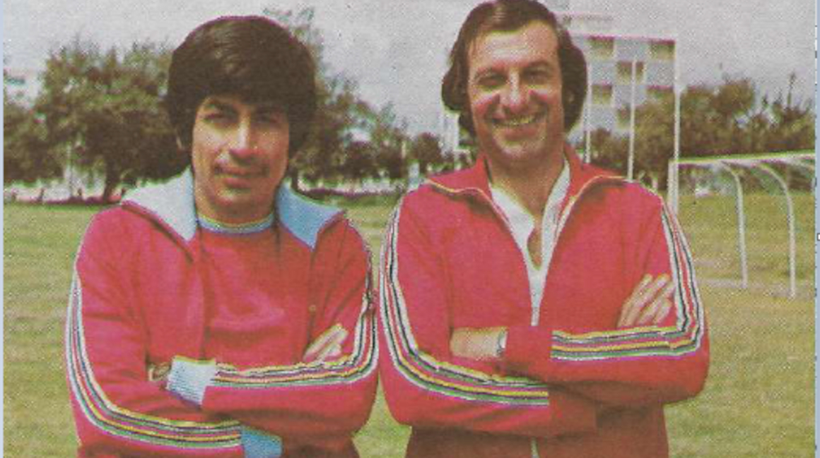 Héctor Morales Altamirano y Luis Grimaldi, entrenando a El Nacional.