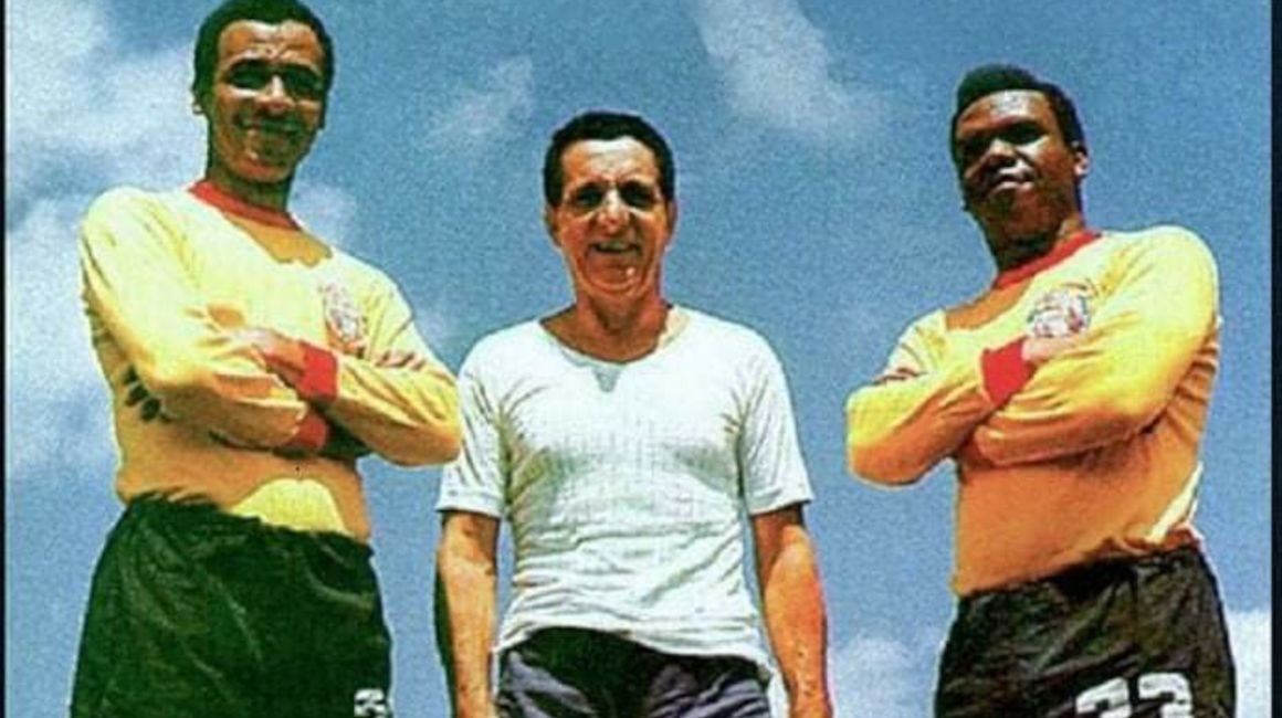 Alberto Spencer, Otto Vieira y Pedro León, con Barcelona en 1972.