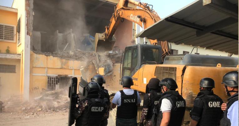 El pabellón consular de la Penitenciaría del Litoral fue destruido. Guayaquil, 8 de noviembre de 2022.