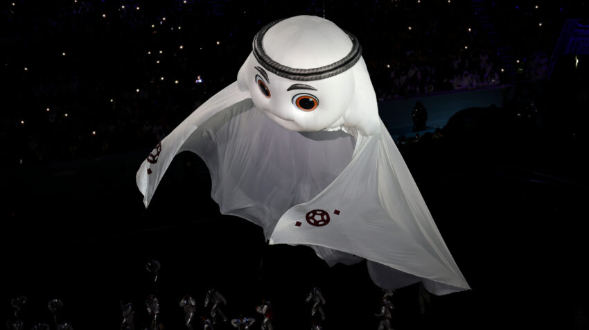 La'eeb, la mascota de Qatar 2022.