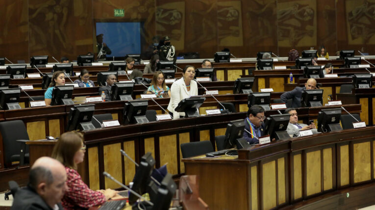 La expresidenta de la Asamblea, Guadalupe Llori, se defendió de su destitución este 23 de noviembre de 2022.