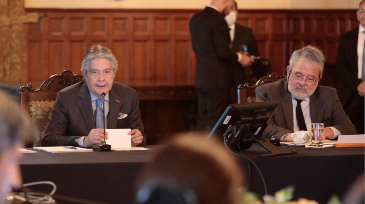 El presidente Guillermo Lasso y el secretario Anticorrupción, Luis Verdesoto, lideraron el Comité Anticorrupción, el 22 de noviembre de 2022.