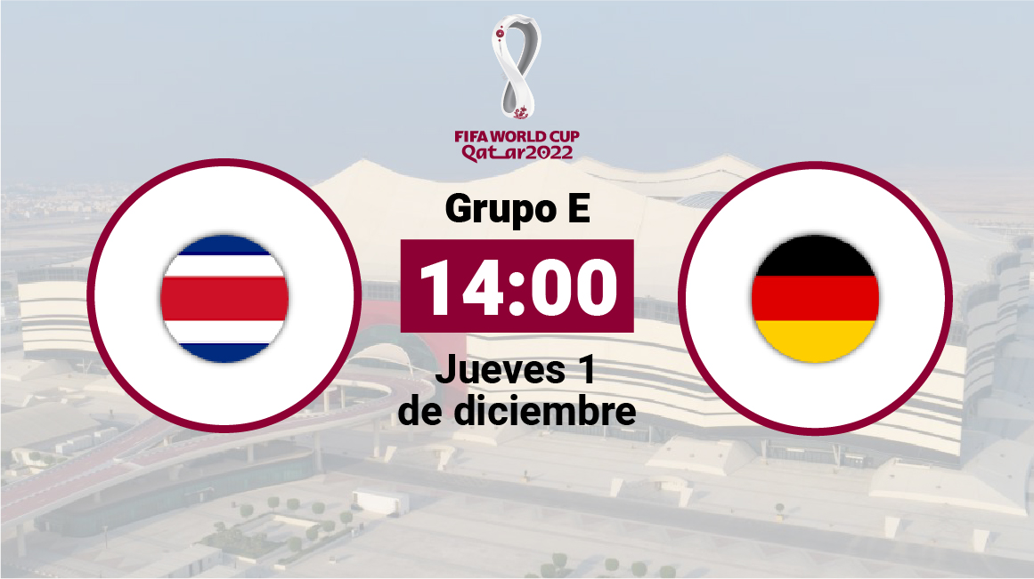 Costa Rica y Alemania se enfrentan por la tercera fecha del Grupo E del Mundial de Qatar 2022, este jueves 1 de diciembre.