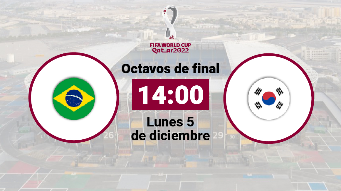 Brasil se enfrenta a Corea del Sur el 5 de diciembre desde las 14:00.