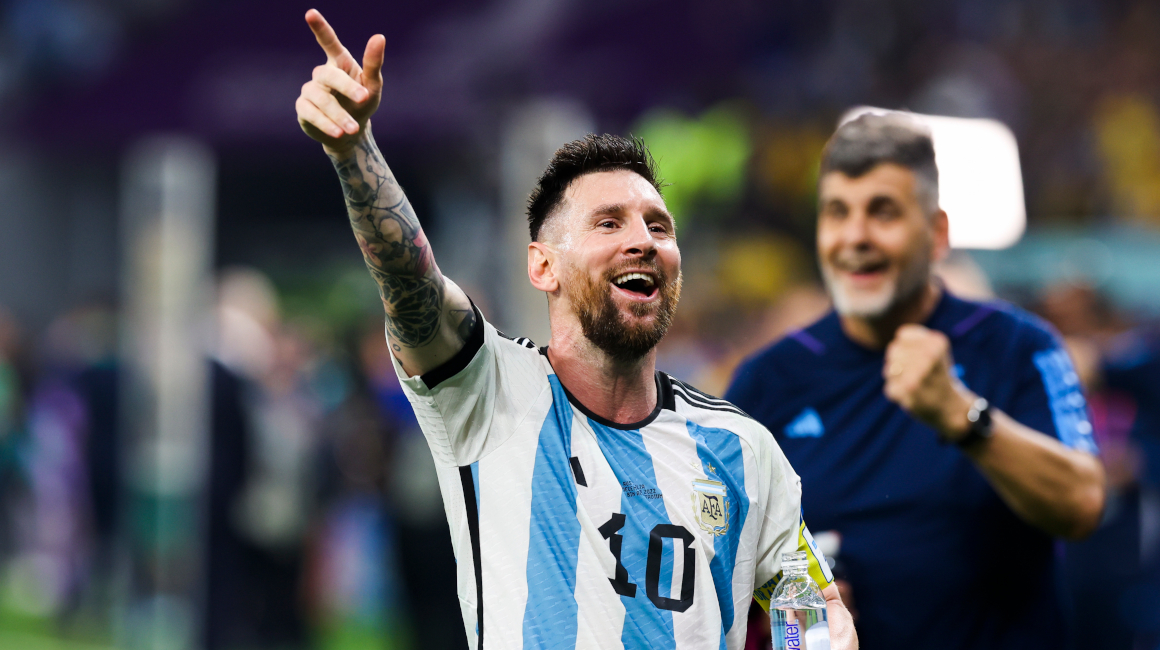 Lionel Messi celebra la victoria de Argentina ante Australia, el 3 de diciembre de 2022.