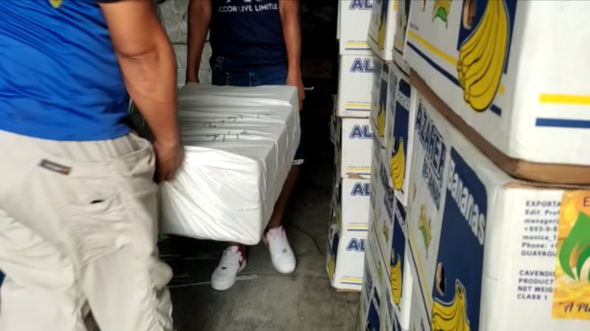 2,2 toneladas de cocaína fueron encontradas en un contenedor de banano que tenía como destino Suecia. Guayaquil, 4 de diciembre de 2022.