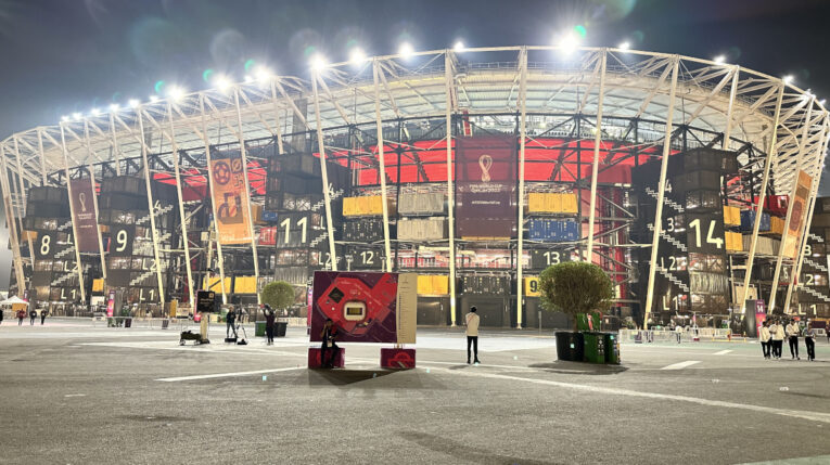 Imagen panorámica del Estadio 974, después de la victoria de Argentina ante Polonia, el 30 de noviembre de 2022. 