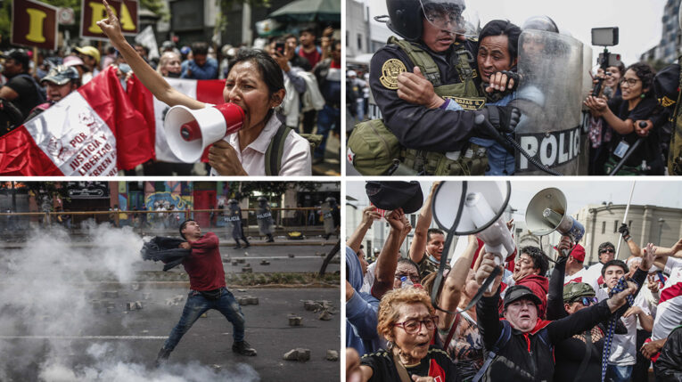 Simpatizantes y opositores de Pedro Castillo se enfrentan en las calles de Lima