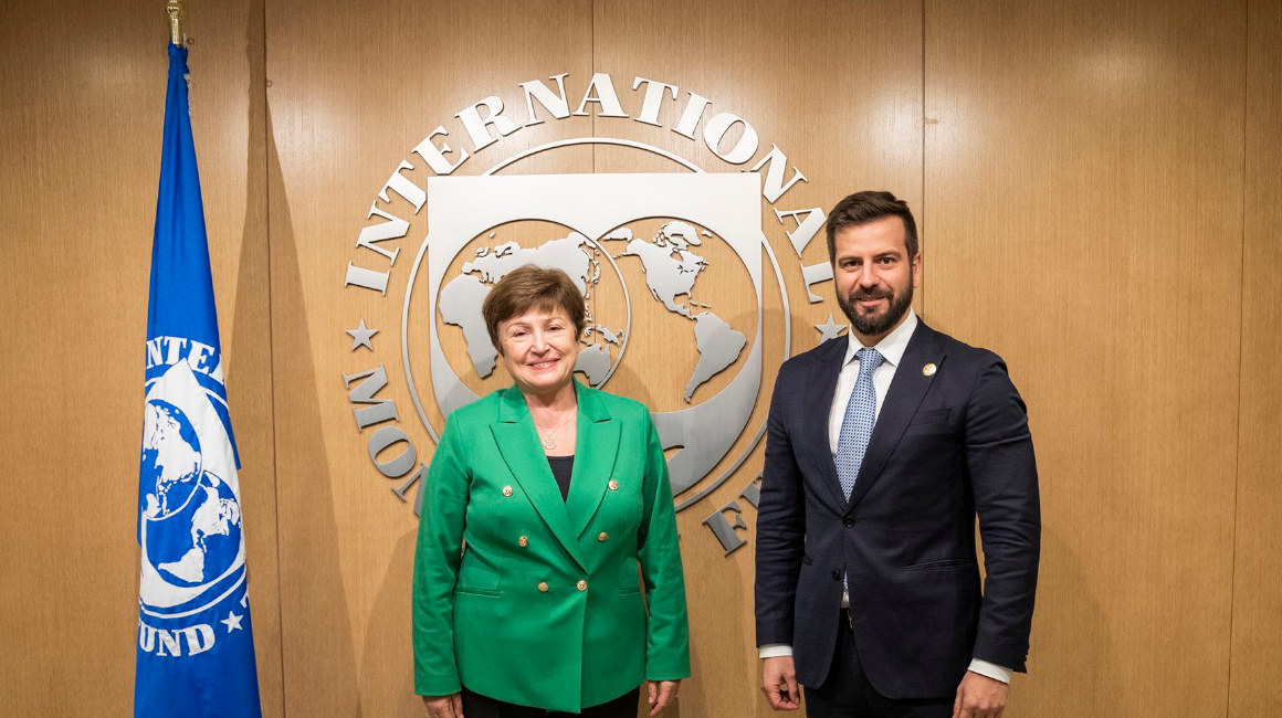Directora Gerente del FMI, Kristalina Georgieva y el ministro de Finanzas, Pablo Arosemena, el 14 de diciembre de 2022.