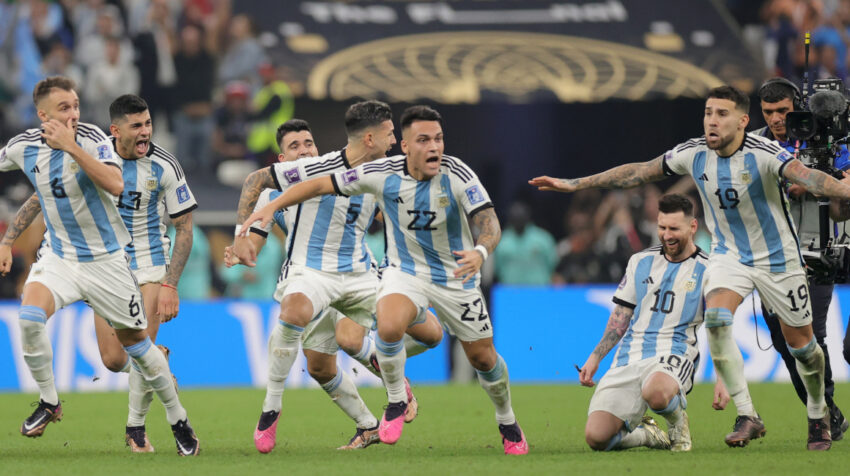 Los jugadores de Argentina celebran en la final del Mundial de Qatar, el 18 de diciembre de 2022.