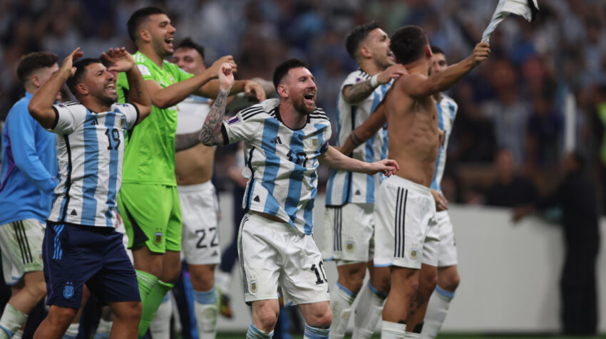Los jugadores de Argentina celebra el título del Mundial de Qatar, el 18 de diciembre de 2022.