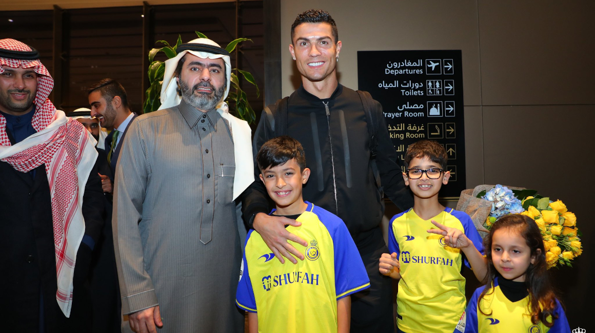 Cristiano Ronaldo, en su llegada a Arabia Saudita, el 2 de enero de 2022.