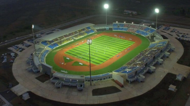 Vista aérea del Estadio Nacional de Cabo Verde.