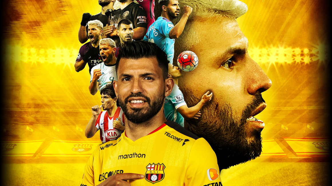 Arte de Barcelona con imágenes de Sergio Agüero, la estrella invitada para la Noche Amarilla 2023.