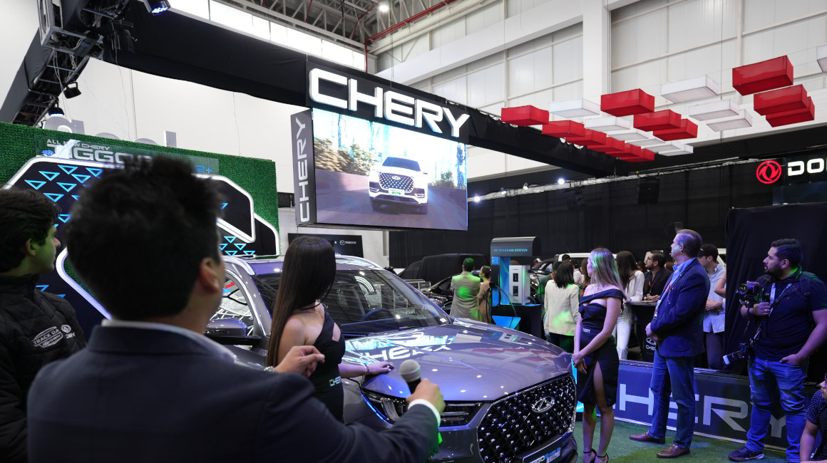Imagen referencial de la presentación de nuevos modelos de una marca de vehículos chinos en Quito, en octubre de 2022.