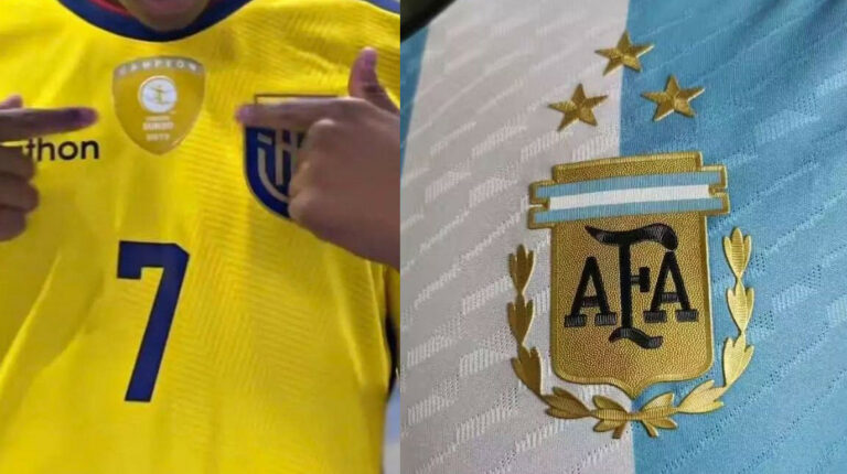 Las camisetas de las selecciones de Ecuador y Argentina para el Sudamericano Sub 20.