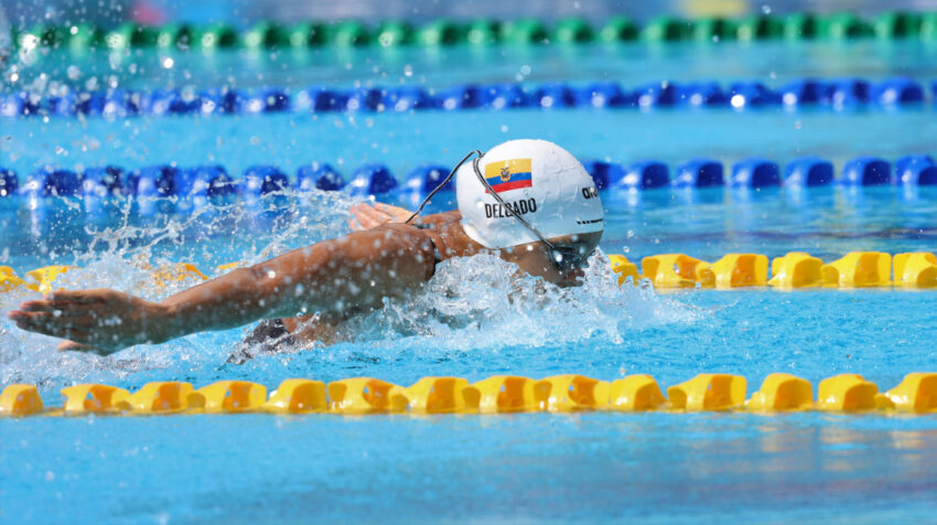 La nadadora Anicka Delgado, durante los Juegos Panamericanos Junior de 2021.
