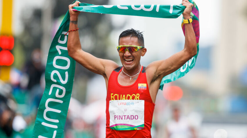 El marchista Daniel Pintado, durante los Juegos Panamericanos de Lima 2019.
