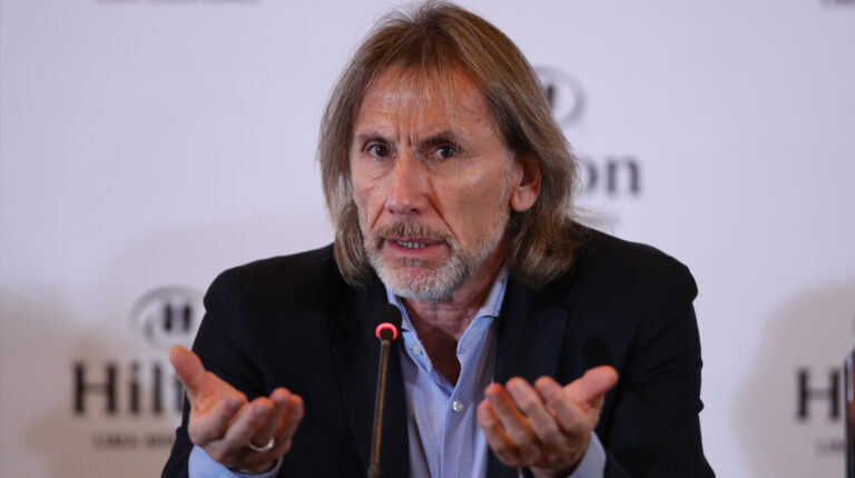 Ricardo Gareca en una conferencia de prensa, el 19 de julio, en Lima (Perú).