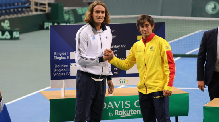 Stefanos Tsitsipas y Álvaro Guillén abrirán la serie de Copa Davis entre Ecuador y Grecia, el sábado 4 de febrero de 2023.