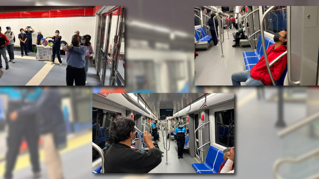 Un viaje en el Metro de Quito: los usuarios duermen, graban y hasta bailan