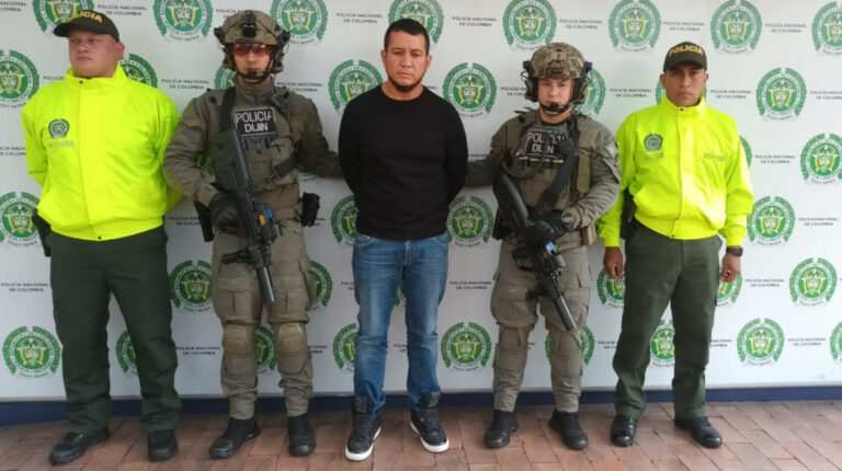 Wilder Sánchez Farfán, alias 'Gato', durante la legalización de su detención en Colombia, el 9 de febrero de 2023.