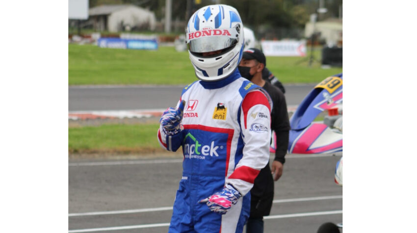 Bernardo Bueno, durante el Nacional de Karting Rok Cup Ecuador.