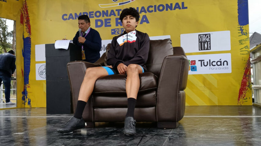 Mateo Ramírez, después de su participación en la contrarreloj en el Campeonato Nacional de ciclismo, el 11 de febrero de 2023.