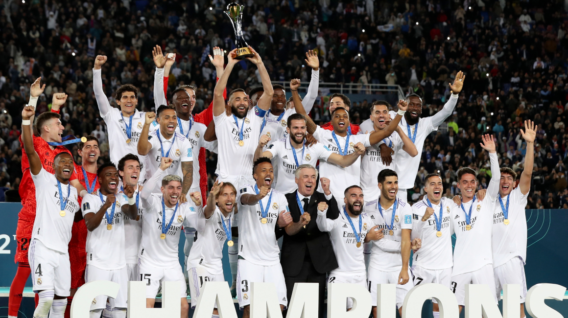 Los jugadores del Real Madrid celebran el título del Mundial de Clubes, el 11 de febrero de 2023.