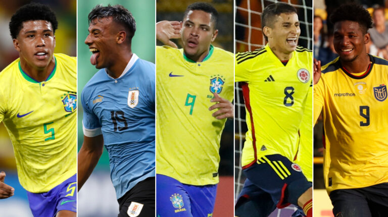 Andrey, Luciano Rodríguez, Vitor Roque, Gustavo Puerta y Justin Cuero se destacaron con sus selecciones en el Sudamericano Sub 20.