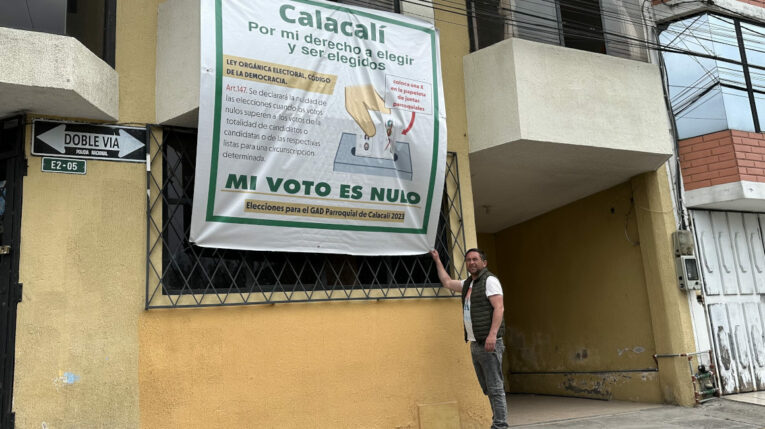 Jorge Vaca fue uno de los que impulsó el voto nulo en Calacalí. 