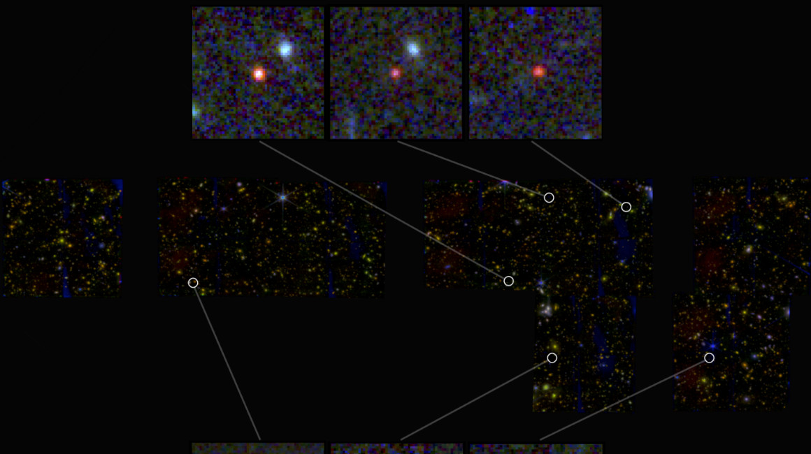 Imagen de las seis galaxias superantiguas encontradas. 